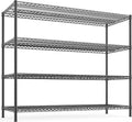 REIBII 2560LBS Storage Shelves 55.5"W Metal Shelving Unit 4 Tier Wire Shelving Commercial Adjustable Garage Shelving Heavy Duty for Storage Rack for Pantry, Garage, Kitchen, 55.5"W x 18"D x 55.5"H