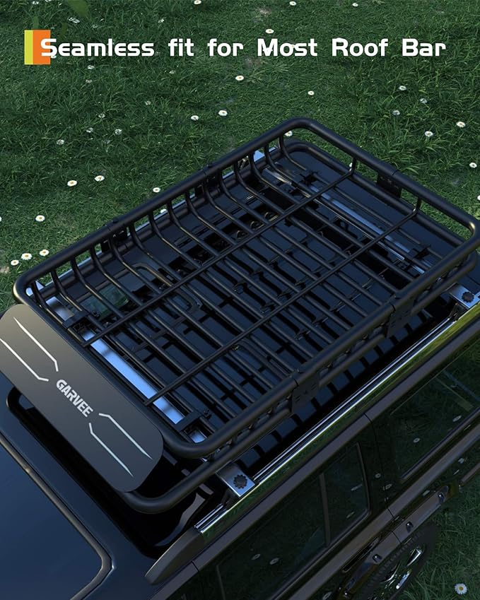 64" x 39" Universal Roof Rack Carrier Basket, 200 Lbs Capacity Car Cargo Rack with Extension Luggage Holder Basket Heavy Duty for SUVs, Trucks, Vehicles