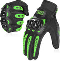 COFIT Motorcycle Gloves Breathable, Touchscreen Motorbike Gloves Anti-Slip with Good Grip Hard Knuckles Protection for Men Women Motocross, BMX ATV MTB Cycling, Road Racing - Green XXL