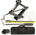 Car Jack Kit/ 2.5 Ton/5512 Pounds Universal Scissor Jack Kit with Rubber Piece, Designed for Sedan, Coupe, SUV