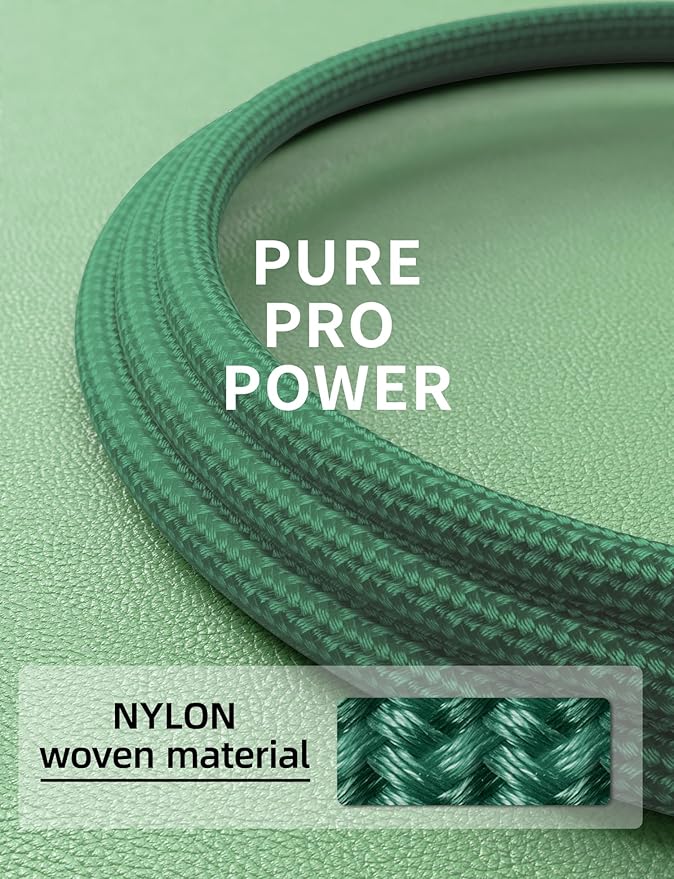 USB to USB C Cable Fast Charging 10FT USB A to USB C Charger Cord, Upgraded Extra Durable Braided USBC Cable Compatible with iPhone 16 15 Pro Max,Samsung Galaxy S10 S9 Plus, LG and More-Green 2 Pack