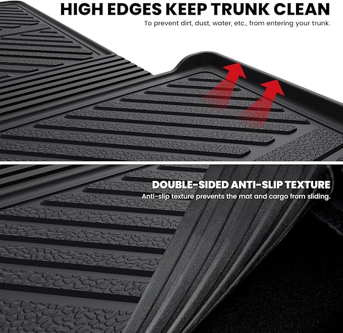 LASFIT Trunk & Backrest Mat for Ford Explorer 2020-2025, Custom Fit All Weather Protector TPE One-Piece Design Easy Installation Trunk with Seatback Mat, 1pc Black
