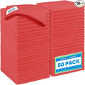 HOMEXCEL Red Microfiber Cleaning Cloth 50 Pack, 12.5 x 12.5 inch Microfiber Towels for Cars, Ultra Absorbent Car Washing Cloth, Lint Free Streak Free Cleaning Rags for Car, Kitchen, and Window