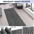 Custom Size Backed Non-Slip Area Rugs Runner, Easy Clean, Waterproof Runner Rugs for Hallway Entryway, Kitchen, Laundry, 3FT x 61FT, Gray Stripe