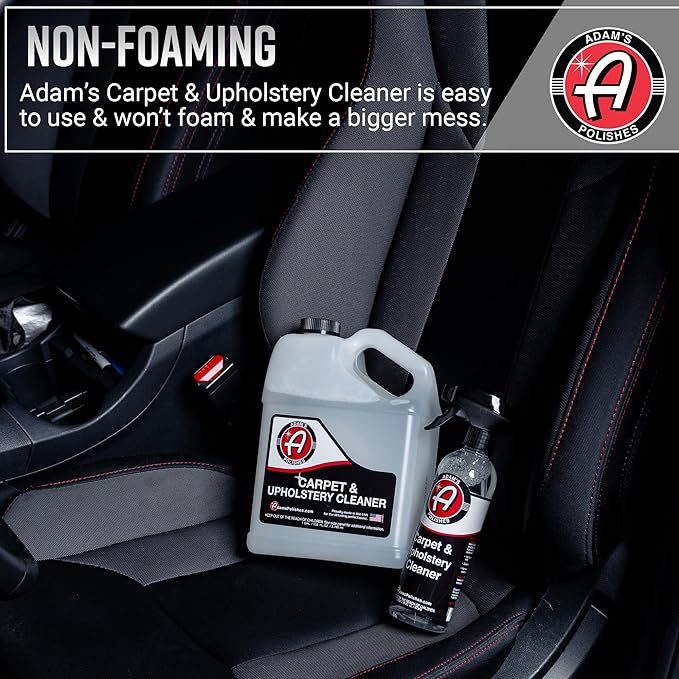 Adam's Polishes Carpet & Upholstery Cleaner - Powerful Car Carpet Cleaner for Auto Detailing, Fabric Interior Solution, Stain Remover Spray for Seat, Floor Mats (128 fl. oz (Gallon))
