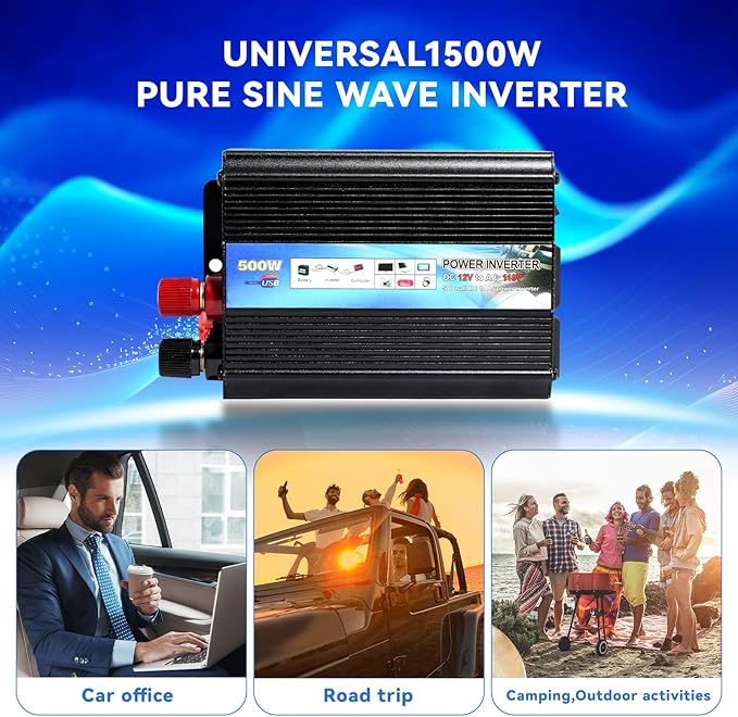 Power Inverter 500W Car Power Inverters,12 Volt Inverter Car Cigarette Inverter,12V DC to 110V AC Car Plug Adapter Outlet Converter for Laptop Vehicles Camping Road Trip Essentials Adults