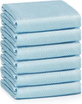 Streak Free Miracle Cleaning Cloths Easy Clean Nanoscale,Fish Scale Microfiber Window Mirror Glass Car Stainless Steel Cleaning,Lint Free Dish cloth Wine Glass Polishing Towel,Reusable,Pack 6,Blue