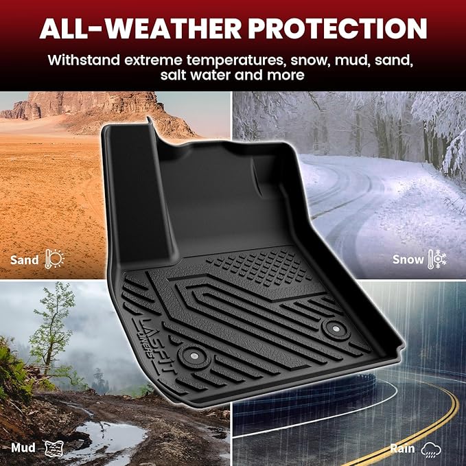 LASFIT Floor Mats & Cargo Mat for Buick Envision 2021-2026, TPE All Weather Protection Custom Fit 1st & 2nd Row Rubber Car Liners for Envision Automotive Accessories, Black, Easy to Clean