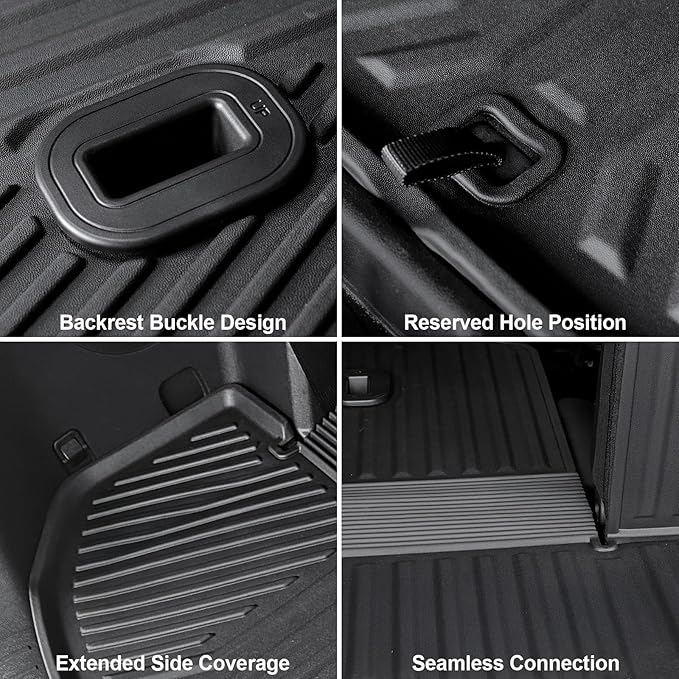 GALVAGNIATE Floor Mats for 2021-2024 2025 Kia Sorento 6-Seat/7-Seat (Not for Hybrid), All Weather TPE Floor Mat and 2-in-1 Cargo Liner with Backrest Mat for Sorento Accessories
