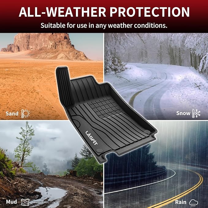 LASFIT Floor Mats for Mercedes Benz GLB 250/35 AMG 2025 2024 2023 2022 2021 2020, All Weather TPE Custom Fit Floor Liners for Mercedes Benz GLB250 & GLB35 AMG 1st & 2nd Car Mats, Black