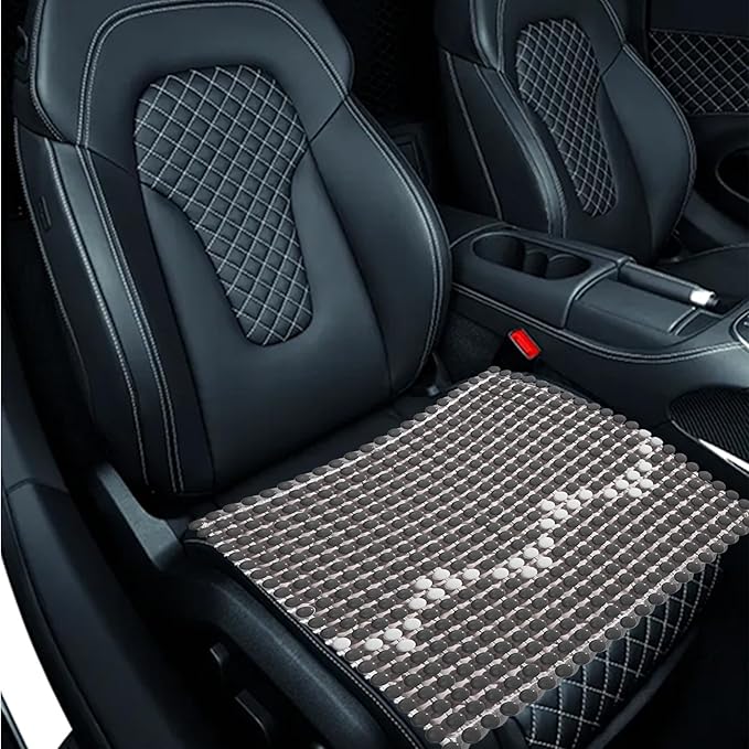 HOMREST Cooling Seat Cushion for Back Pain 17x17 Ceramic Bead Massage Seat Pad for Office Chair, Car, Home Breathable Summer Chair Cushion (Grey)