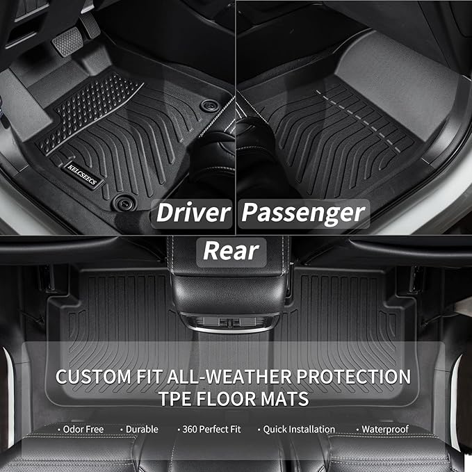 KELCSEECS® Floor Mats & Cargo Liner Custom for Mazda 3 2025 2024 2023 2022 2021 2020 2019(Only Fits Hatchback Models)All Weather Protection TPE Floor Liners Front & Rear Row Full Set Accessories Black
