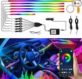 Interior Car LED Strip Lights, Acrylic LED Lights for Car with Wireless APP Dynamic Dreamcolor Chasing 6 in 1 Ambient Lighting Kits, 175 inches 593 LED Sound Active Function Neon Lights