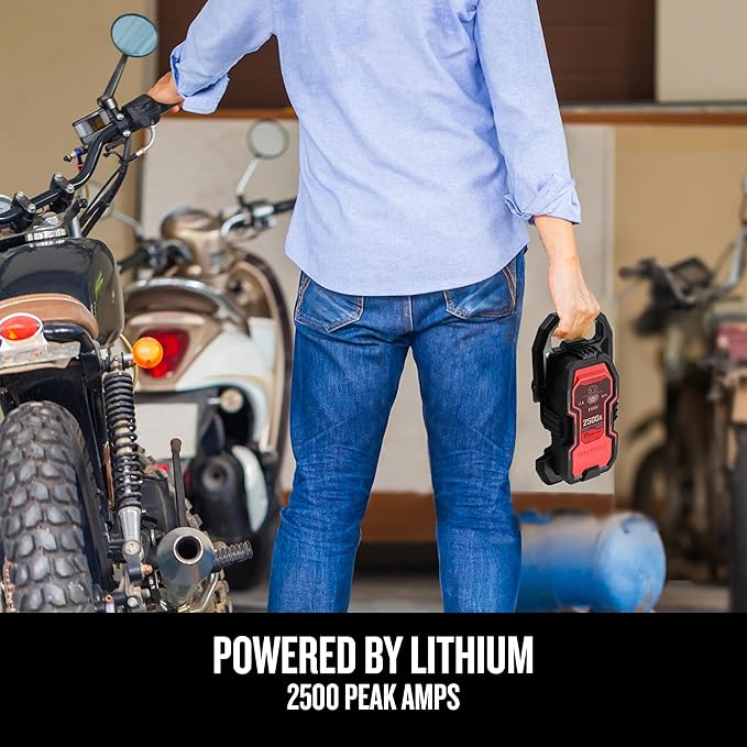 CRAFTSMAN Lithium Jump Starter and Portable Power Pack, CMXCESM262, 3-in-1, 2.4 Amp USB Port, LED Light, 2500 Amps, 12 Volt, for Motorcycle, Car, SUV, Truck, and Marine Batteries