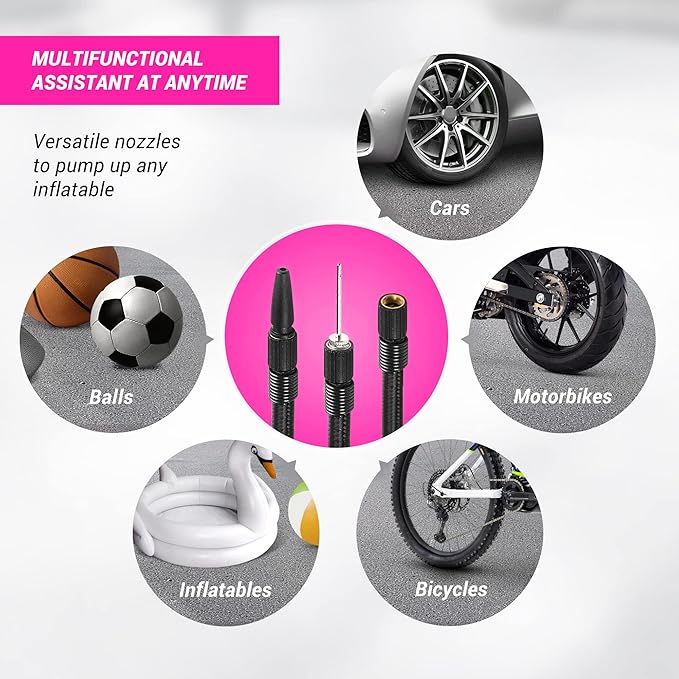 electric air compressor portable tire inflator with analog Pressure Gauge air pump for car tires 12V 110V tire pump for car bike balls & more Easy to use ideal for cool women and adults
