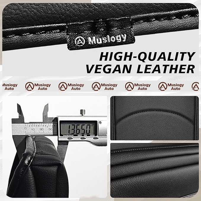Muslogy Center Console Armrest Cover Compatible with Toyota 4Runner 2010-2024 Comfort Armrest Pad Arm Rest Cushion Vegan Leather Protector 1-Inch Extra Thick