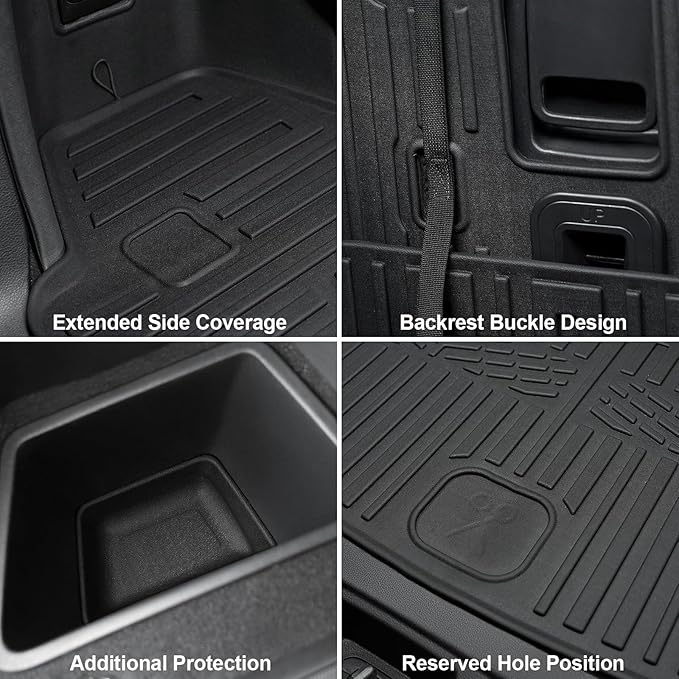 Floor Mats for 2016-2024 2025 Dodge Durango 7-seat, All Weather TPE Cargo Liner Cargo Mat and 3rd Row Backrest Mats for RT/GT Durango Accessories