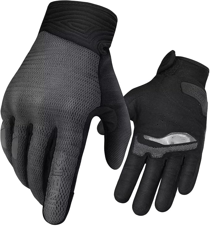 INBIKE Breathable Mesh Motorcycle Gloves for Men/Women, Shell Protection, Reflective, TPR Palm Sliders, Touchscreen Motorbike Gloves for ATV BMX MTB Riding