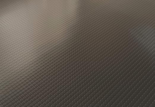 G-Floor Large Coin Pattern Vinyl Garage Floor Protector Mat (5' x 10', Slate Grey), Extremely Durable, Waterproof Parking Pad and Flooring