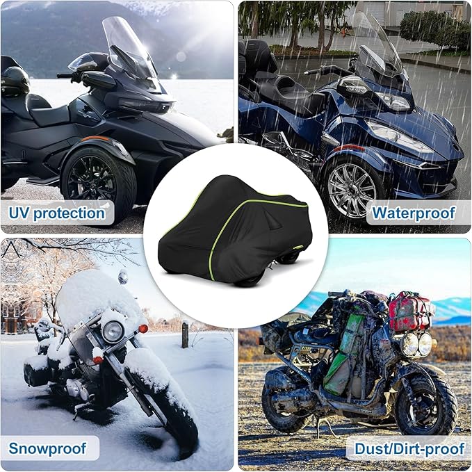 for Can-Am Spyder RT Full Cover 2010-2019, 420D Heavy Duty Waterproof Cover for Outdoor Storage Fits for Can Am Spyder RT Limited Accessories 2010-2019