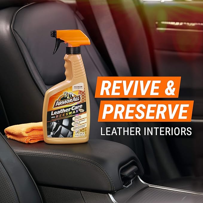 Armor All Car Leather Care Spray Bottle, Cleaner for Cars, Truck, Motorcycle, Beeswax, 4 Oz, Pack of 6, 18934-6PK