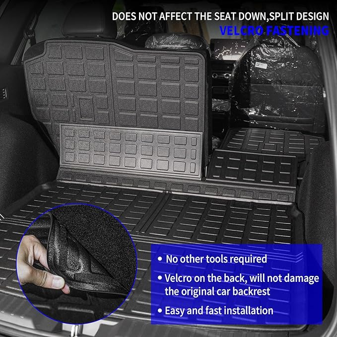 Rongtaod Floor Mats Compatible with 2023 2024 2025 2026 Honda CRV (Include Hybrid) Cargo Mat Trunk Mat Cargo Liner Back Seat Cover CR-V Accessories (Fit Upper Deck, Trunk Mat+Backrest Mats+Floor Mats)