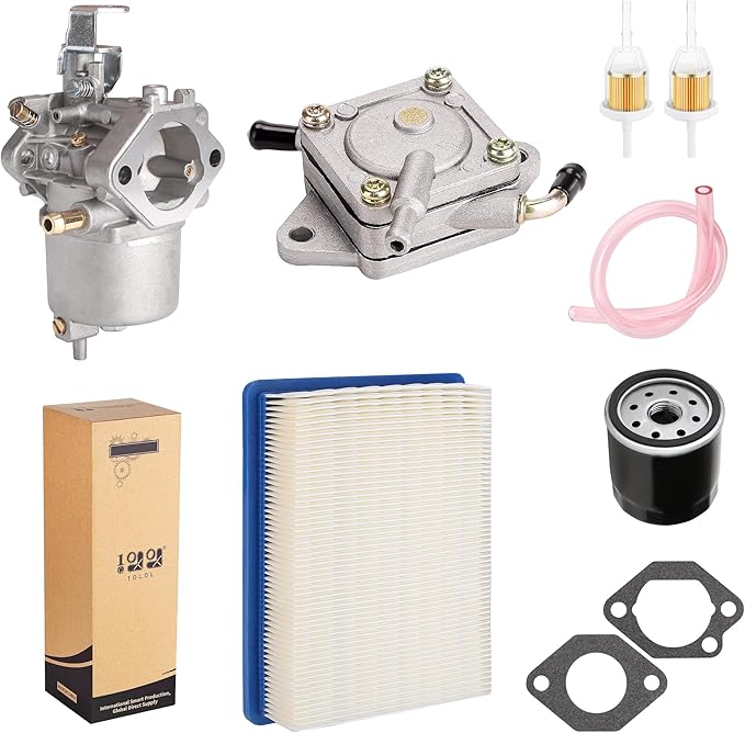 10L0L Golf Cart Carburetor Fuel Pump and Tune Up Kit for FE290 Club Car DS Precedent Turf Carryall Gas Model 1998-Up Air Oil Fuel Filter Replaces OEM 101805601 101905601 1016438 1016439