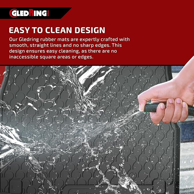 Gledring USA Custom Fit All-Weather Rubber Floor Mats Intended for Toyota Highlander & Hybrid 2020-2022, No Trimming Required, Tailored Custom Fit, Protects from Rain, Mud & Snow