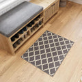 Ottomanson Rugs for Entryway 2'3" x 3' Non Slip Trellis Small Area Rugs Durable Front Door Mat Rug Stain Resistant Entrance Rugs for Bathroom Kitchen Bedroom & Living Room, Gray