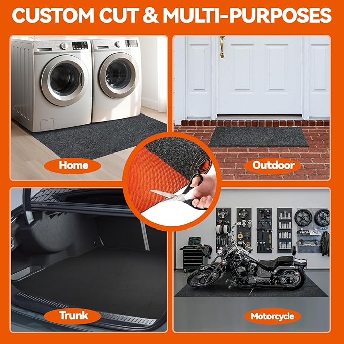 36" x 59" Heavy Duty Oil Spill Mat, Upgraded Garage Floor Mat for Under Car, 1/4" Waterproof Rubber Bottom Absorbs Oil Quickly, Washable, Reusable Oil Drip Leak Absorbent Pad