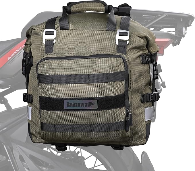Rhinowalk Motorcycle Saddlebags Waterproof 20-25L Motorcycle Side bag Motorbike Hanging Bags Motorbike Accessories Black,1 pack