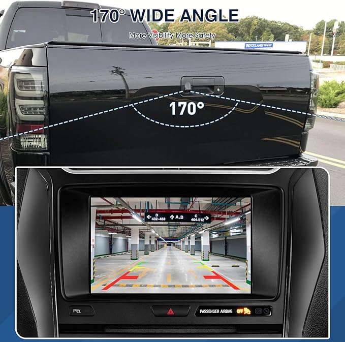 Rear View Backup Camera Fit for Toyota Tundra 2007-2013, Reversing Parking Assist Camera OE Replacement 86790-34030 86790-34011