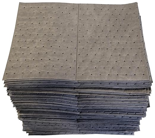 Oil-Dri L91001 15" W x 19" L Universal Middle Weight Bonded Perforated Pads (100 Mats/Box)