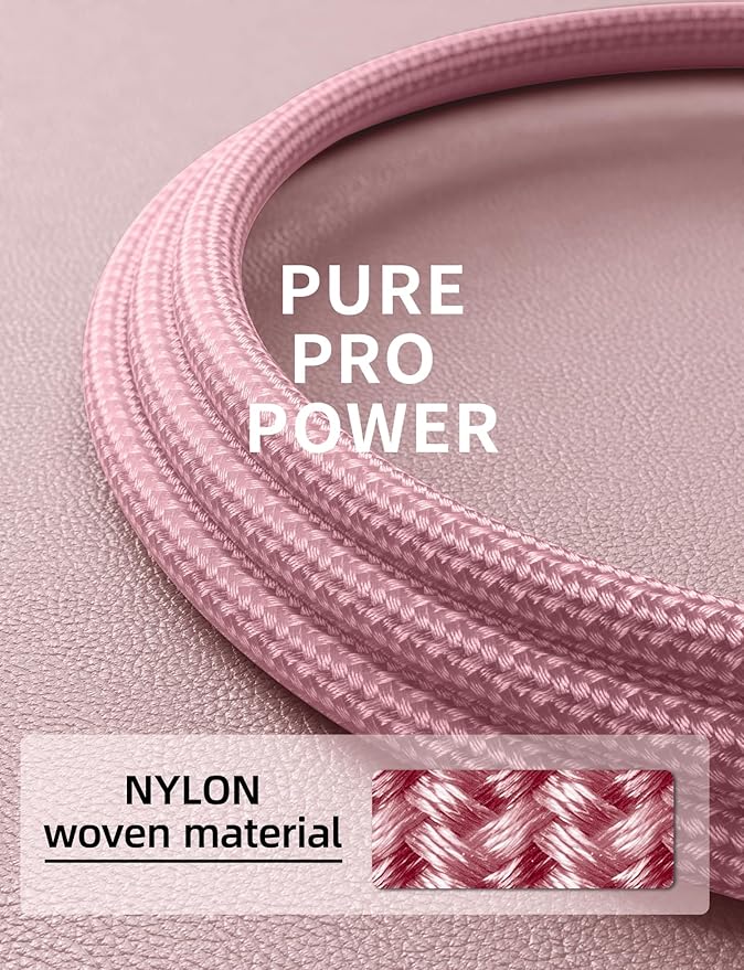 iPhone 16 USB C Cable Fast Charging [2 Pack, 6FT], USB A to USB C Charger Cord, Upgraded Extra Durable Braided USBC Cable Compatible with iPhone 16 15 Pro Max, LG and More-Pink