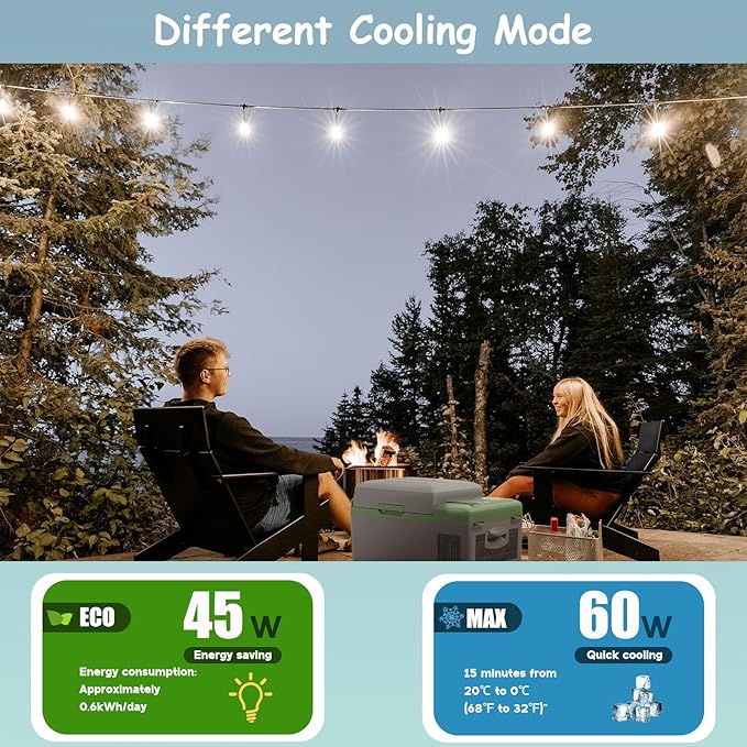 Alpicool Y19E Portable Fridge 12 Volt Car Refrigerator 21Quart Freezer for Fishing, Camping, RV, Truck, Boat-12/24V DC