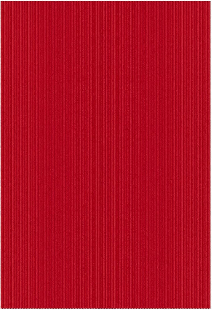 Ottomanson 6'6" x 10' Mud Mat Area Rug Scraper Carpet - Non-Slip, Dirt Trapping for Indoor & Outdoor Use - Ideal for Entryway, Garage, Kitchen, Patio & High-Traffic Areas, Red