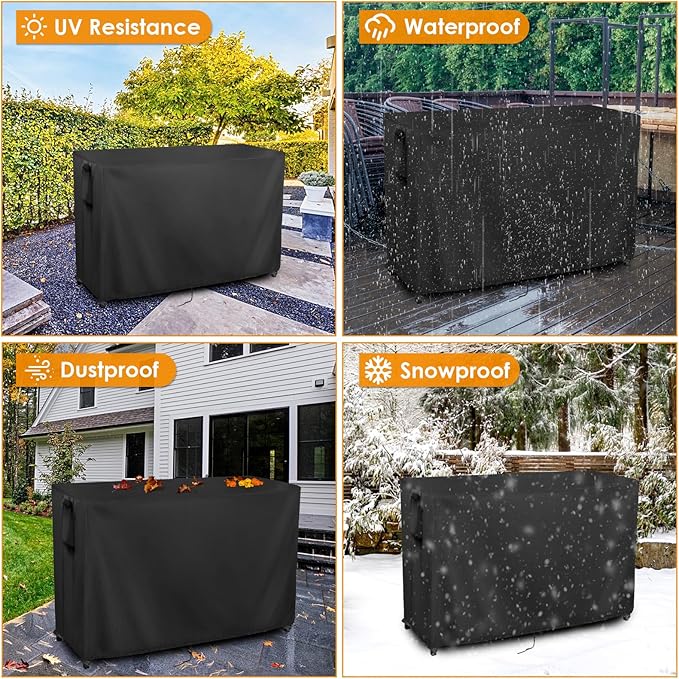 Kingling Outdoor Table Cover for Outdoor Bar Table, 78 Inch Waterproof Patio Bar Table Cover Outdoor Prep Table Covers - 78''L x 36''W x 43''H