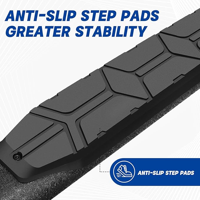 4.3 Inches Oval Tube Bar Running Boards Compatible with 2005-2023 Toyota Tacoma Double with 4 Full-Size Doors. Tacoma Step Bars and Carbon Steel Side Steps Step Bars.