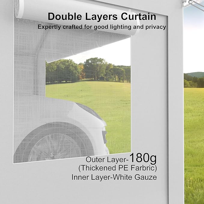 10x20ft Carport Heavy Duty, Portable Garage with 4 Doors + 4 Window, Upgraded Carport with Reinforced Steel Poles, Uv Resistant Waterproof Tarp, Portable Carport for Car, Truck, Boat