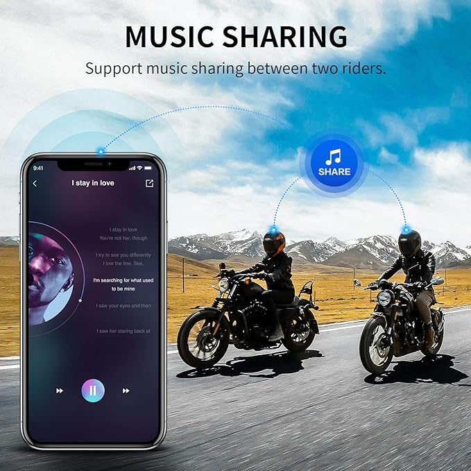 FODSPORTS Motorcycle Bluetooth Intercom with Music Sharing, M1S Pro 2000m 8 Riders Group Helmet Communication System Headset Universal Wireless Interphone (Waterproof/Handsfree/Stereo Music/GPS/2 Mic)