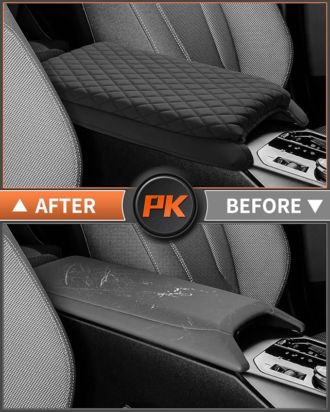 Shademax Custom for 2026 2025 BMW X3 Center Console Cover Armrest Cover for BMW X3 Arm Rest Cushion Pad Leather Middle Console Cover Armrest Seat Box Protector BMW X3 Accessories Anti-Scratch Black