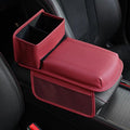 JEYODA Upgraded Car Armrest Cover,Premium Leather Car Armrest Cover Cushion with Storage Holder, Caddy for car (red)