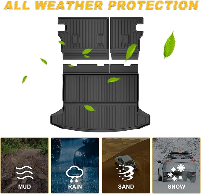 Cargo Liner with Backrest Mat Fit for Honda Prologue/for Chevy/Chevrolet Blazer EV 2024 2025 2026 - All Weather Cargo Mat with Back Seat Protector Prologue Accessories Trunk Mat Black