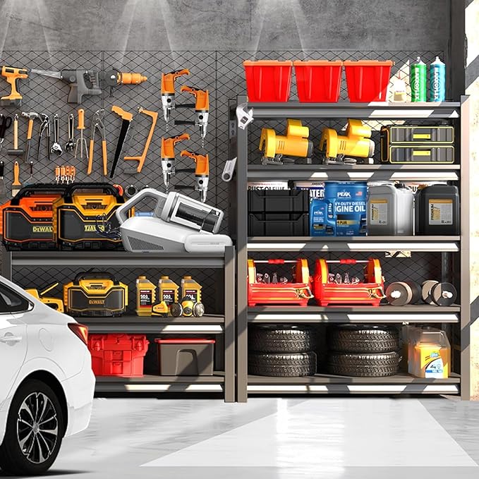 Metal Garage Shelving Unit, Heavy Duty 5-Tier Adjustable Storage Rack, Steel Shelving,2000 lbs Capacity, Industrial Shelves for Heavy Tools and Equipment (5-Tier 78" H x 36" W x 16" D)