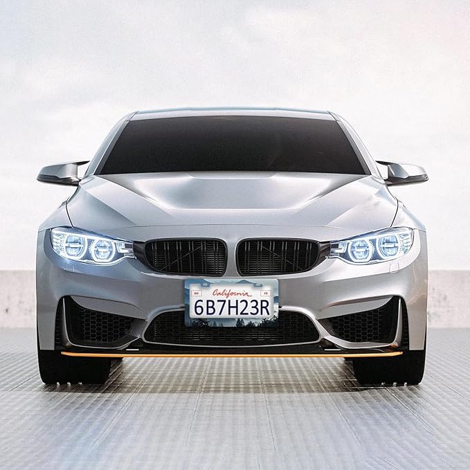 Mountains Forest License Plate Frames - 2 Pcs Set 2 Holes Stainless Steel Metal Novelty Auto Car Accessories Decoration License Plate Frame Cover Size 6.3" x 12.2" Fit US Vehicles for Women Men Gift