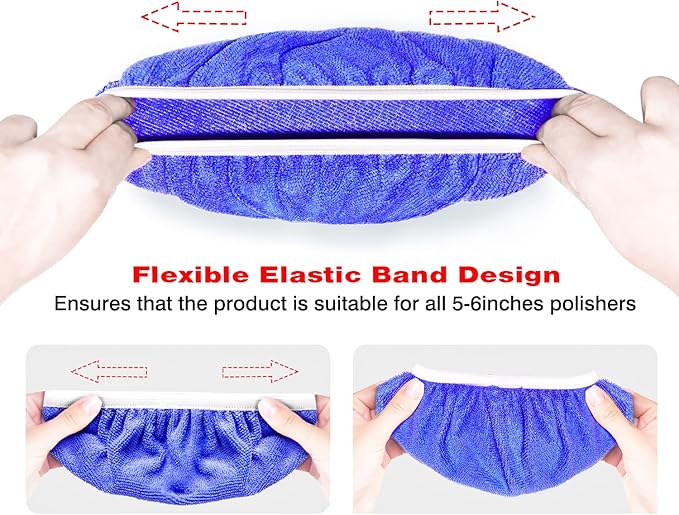 9 to 10 Inch Car Polisher Pad Bonnet, 15Pcs Car Polishing Bonnet Buffing Pads, 10*Microfiber+5*Woollen