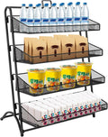 Retail Display Rack 4-Tier Market Merchandise Display Shelf Tabletop Fruit Vegetable Display Shelving Snack Shelf Countertop for Retail Store Home Store Market (10”D X 16”W X 20”H)