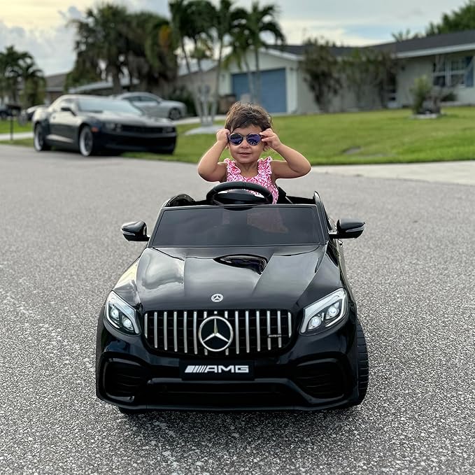 Aosom 12V Toddler Ride On Car with Remote Control, Mercedes Benz AMG GLC63S Coupe, Electric Car with 2 Speed, MP3 Player, Light, Horn, Songs, Suspension, Black