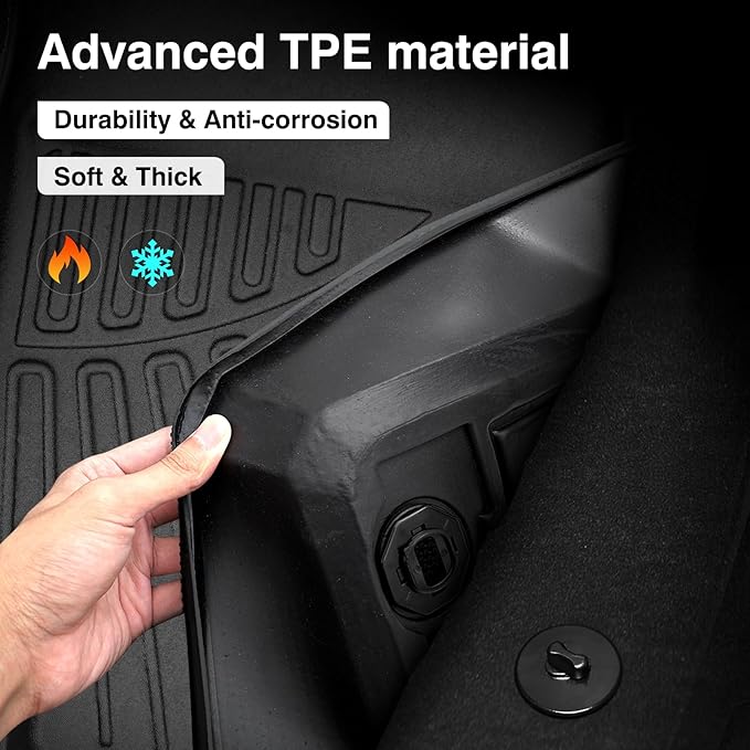 Powerty Floor Mats for 2022-2025 Honda Civic/2023-2025 Acura Integra Accessories All Weather Floor Liner 3D TPE 1st & 2nd Row Floor Mat Heavy-Duty Floor Liners