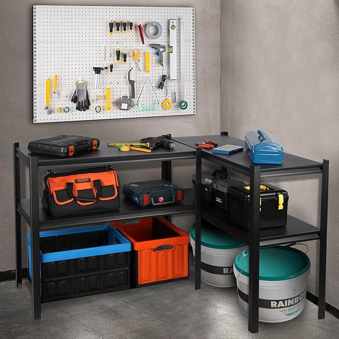 PACHIRA E-Commerce 39.4" W Garage Shelving Unit Heavy Duty, 4 Tier Adjustable Shelves Garage Storage System Industrial Shelving Kitchen Storage Rack 39.4" W x 19" D x 57" H